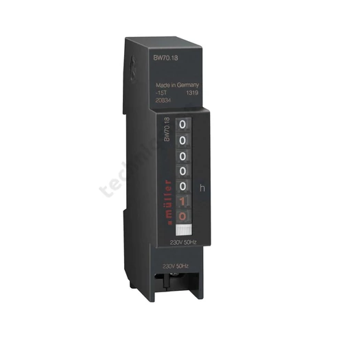 Üzemóraszámláló digitális kvarc 7digit 230V/ AC 99999h 1M IP50 BW 70.18 Hugo Müller