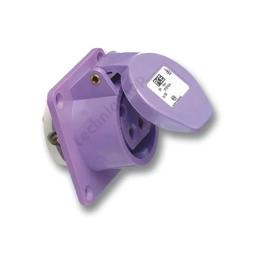 Ipari dugalj beépíthető 16A 2P 20-25V(50+60Hz) ibolya egyenes IP44 műanyag csavaros PCE
