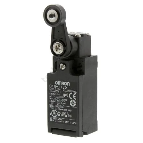Biztonsági végálláskapcsoló műanyag 1ny 1z görgős kar 3A/AC15/230V IP67 D4N-1120 OMRON