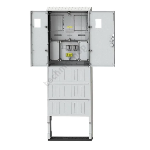 1/3F mérőszekrény 1xM63.80A+1xV32 földkábeles álló 1-szintes 2M PVT-K-L Á-V Fm Csatári Plast