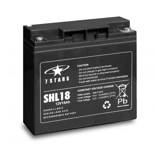 Zárt VLRA akkumulátor ólom(száraz, AGM) 12V 18Ah M5 hüvelybetét SHL 7Star Battery