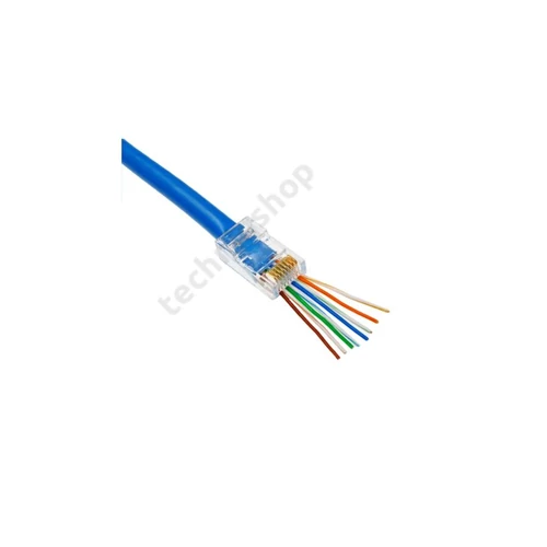Adatcsatrlakozó dugó átmenő RJ45 UTP Cat5e kábelre ÉpületIntelligencia