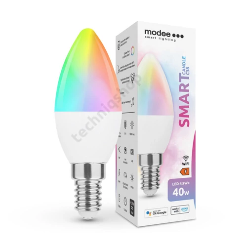 Okos LED lámpa B38 (Tuya Wi-Fi) gyertya 4,9W- E14 470lm DIM 220-240V AC 15000h 180° Modee