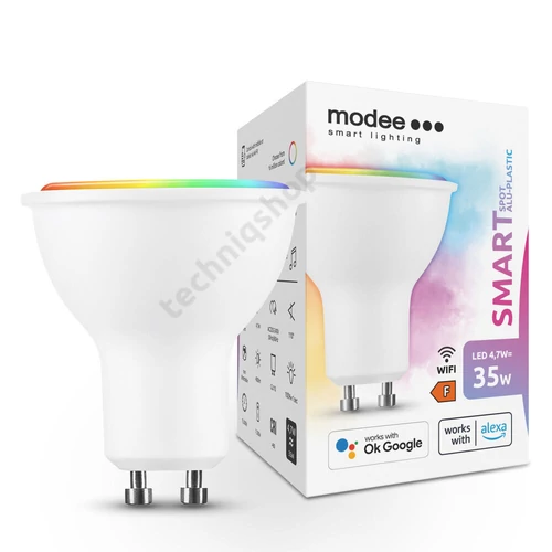 Okos LED lámpa spot (Tuya Wi-Fi) tükrös 4,7W- GU10 400lm DIM 220-240V AC 15000h 110° Modee