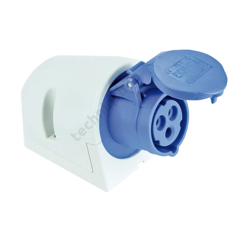 Ipari dugalj falra szerelhető 2P+E 16A 230V(50+60Hz) kék IP44 műanyag 6h-pozíció csavaros PCE