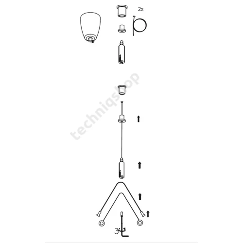 Függesztő elem ZH/UNI2 Suspension system universal - 2 ropes Y
