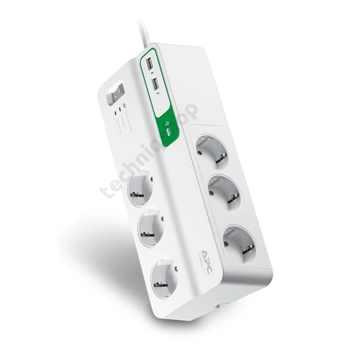 APC túlfesz.védő, 6 kimenet, 230 V+USB (PM6U-GR)