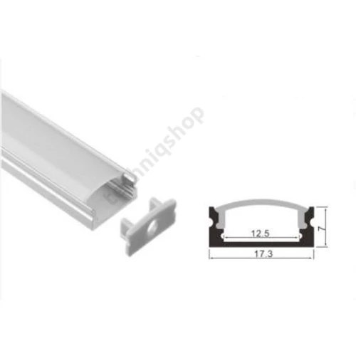 LED szalag alu profil Clearled + átlátszó pattintós fedél 2méteres szett CLWL67612Á