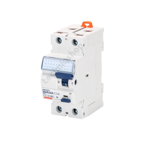 Fi-relé 2P 40A 30mA A típus, analóg 2 modulos GWD4032