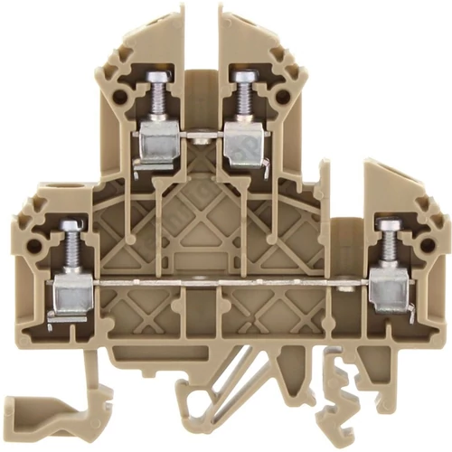 Kétszintes sorkapocs 2,5mm2 TS32/35 24A 500V csavaros bézs RKD2,5 CONTA-CLIP