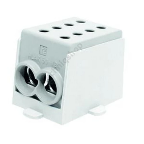 Fővezetéki leágazókapocs 250/250A Cu/Al csavaros szürke 4x70mm2 1-pólus HLAK 70-1/2 Pollmann