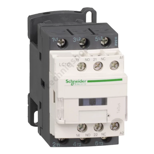Kontaktor (mágneskapcsoló) 11kW/400VAC-3 3-Z 24VDC 1-z 1-ny csavaros 40A/AC-1/400V TeSys LC1-D Schne