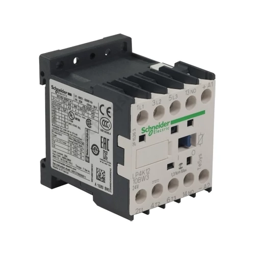 Kontaktor (mágneskapcsoló) 5.5kW/400VAC-3 3-Z 24VDC 1-z csavaros 20A/AC-1/400V TeSys LP4-K Schneider