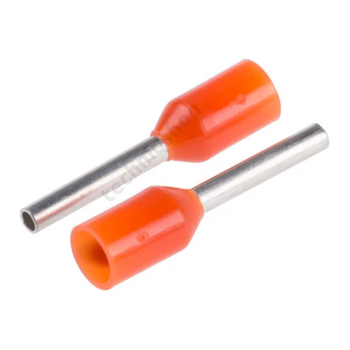 Érvéghüvely DIN-VDE szigetelt normál 0.5mm2 8mm narancs TRACON
