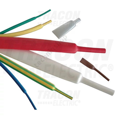 Zsugorcső zöld/sárga 6.4mm/ 3.2mm-átmérő 1m 2:1-zsugor vékonyfalú melegzsugor TRACON