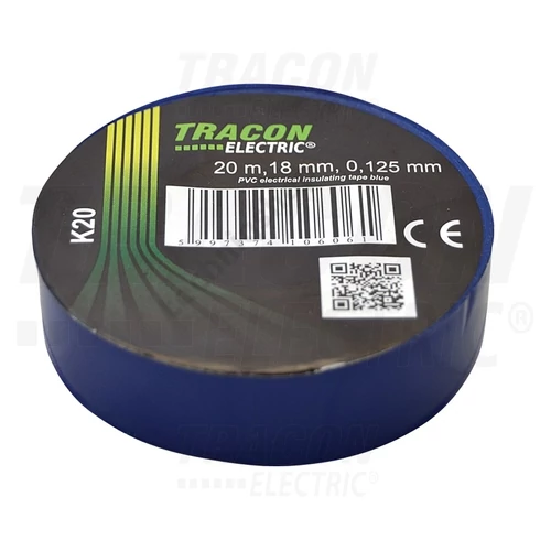 Szigetelőszalag kék 18mm-sz 20m-ho TRACON