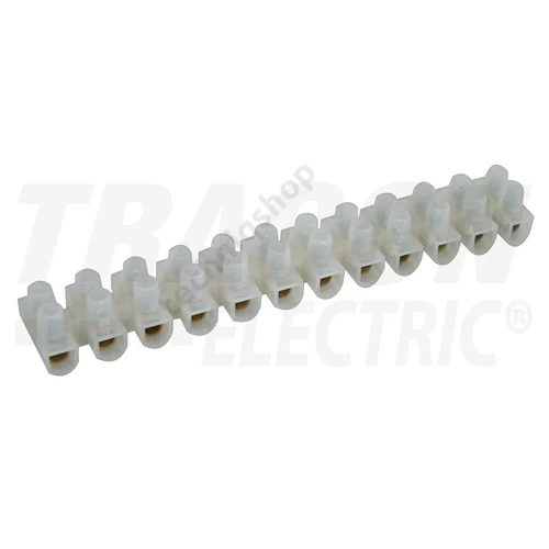 Sorkapocssáv nyomólemezes darabolható flexi 12P 25A 450V termoplaszt 4mm2/sokerű TRACON