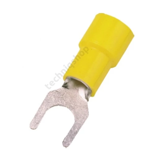 Villás saru kúpos kábelbemenet 4-6mm2 6M/csavar villás-alakú PVC sárga réz LIS 6M6 V Weidmüller