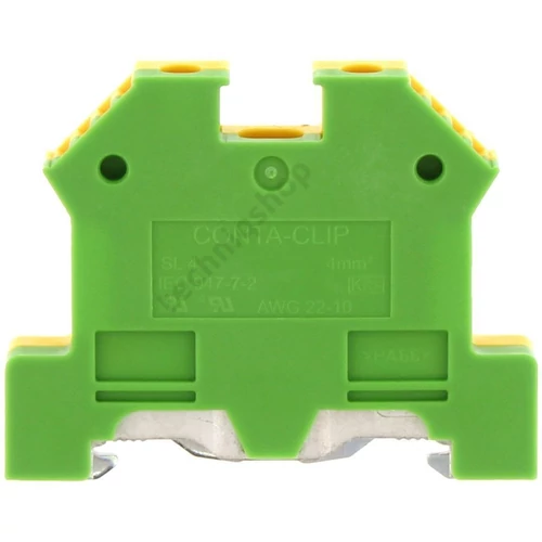 Földelő sorkapocs 1-szintes 0,2-4mm2 zöld/sárga TS35 csavaros SL 4/35 GNYE CONTA-CLIP