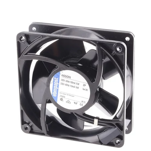 Készülék ventilátor axiál 160m3/h 46dB(A) 230V 60Hz 26501/min 120mmx 120mmx 38mm 4000 N EBM PAPST