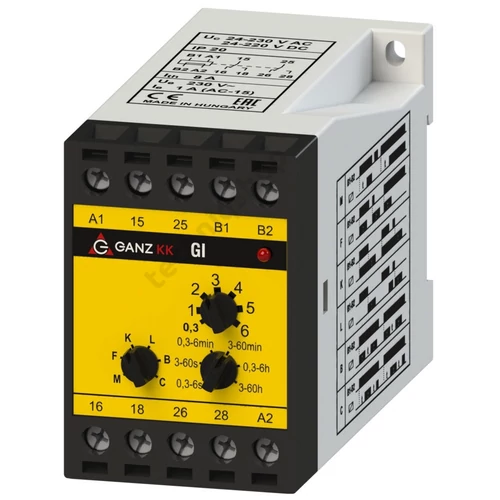 Sorolható időrelé multifunkciós 0,3s-60h 2-v 230V50Hz 740-8371-000 Ganz KK