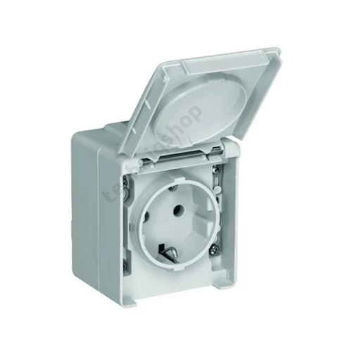 Waterproof48 162 dugalj földelt komplett házban csapófedéllel fehér IP65 Elko EP