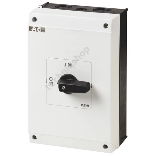 Szakaszoló be-ki kapcsoló 63A 3P 30kW/400VAC-3 ráépíthető tokozott fekete P3-63/I4 EATON