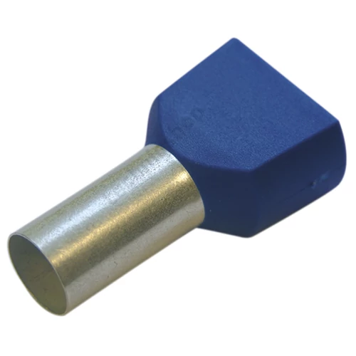 Érvéghüvely szigetelt iker 2x 16mm2 16mm kék Haupa