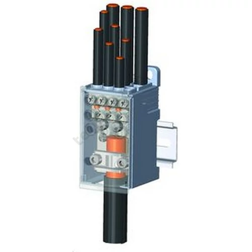 Elosztóblokk 250A 1x35-120+3x2,5-35+8x2,5-16mm2 1P csavaros 8csatl./16mm2 PVB 250-3/8 Pollmann