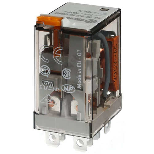 Teljesítményrelé 12A 2-v dugaszolós 24VDC monostabil IP20 56.32.9.024.0040 FINDER