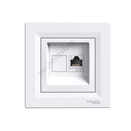 Asfora adatcsatlakozó dugalj UTP RJ45 8(8) Cat6 süllyesztett fehér Schneider