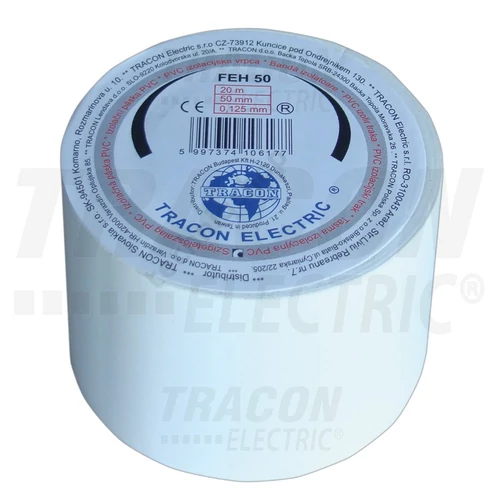 Szigetelőszalag fehér 50mm-sz 20m-ho TRACON