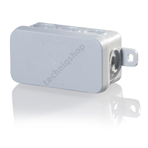 Kötődoboz falonkívüli 44mmx 85mmx 40mm szürke műanyag IP54 12 kábel/cső E126 F-TRONIC