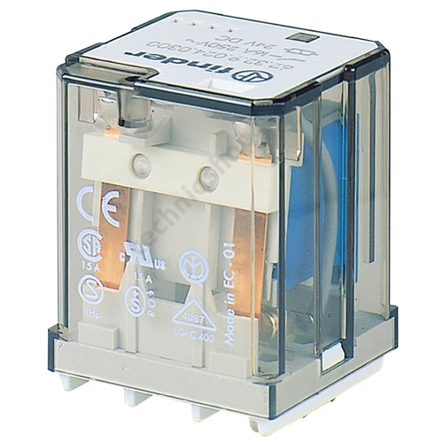 Teljesítményrelé 16A 2-v dugaszolós 24VAC monostabil IP20 62.32.8.024.0040 FINDER