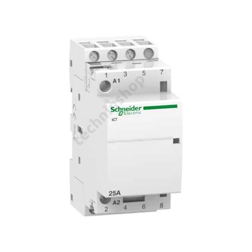 Installációs kontaktor sorolható 25A 400V AC 3-z 220-240V AC-műk 2mod Acti9 iCT Schneider