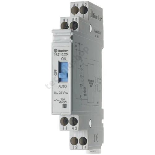 Beavatkozómodul Auto-Ki-Be 10A 1-v csavaros 24VAC 24VDC monostabil IP20 19.21.0.024.0000 FINDER