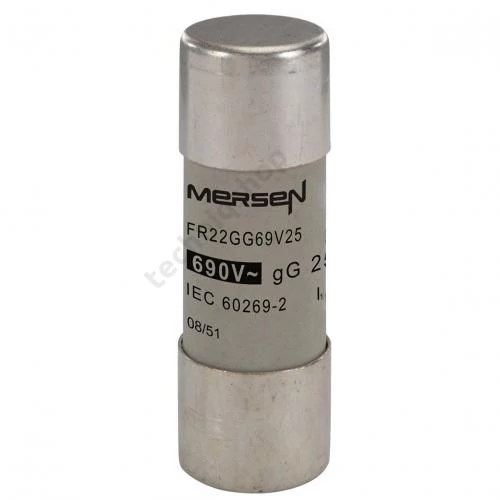 Hengeres biztosítóbetét gG 22x58mm 25A AC690V FR22GG69V25 MERSEN