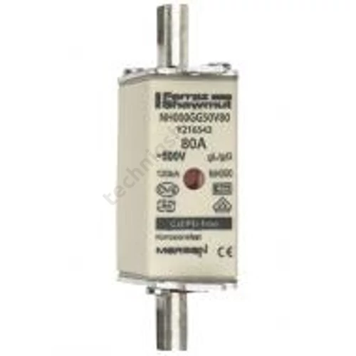 NH biztosítóbetét NH00 80A gL/gG 500V középső-kioldásjelzéssel NH000GG50V80 MERSEN
