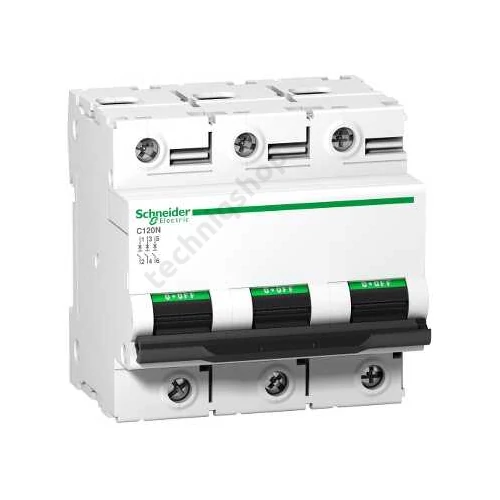 Kismegszakító 3P 100A C-jelleg 400V AC 10kA/60898 20kA/60947 Acti9 C120N Schneider