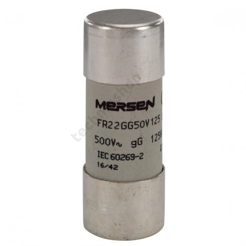 Hengeres biztosítóbetét gG 22x58mm 125A AC500/600V FR22GG50V125 MERSEN
