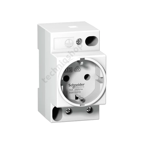 Dugaszolóaljzat sínre sorolható 250V AC 16A 2.5M Acti9 iPC Schneider