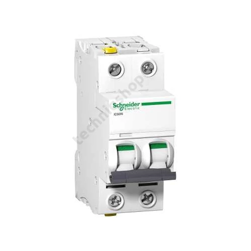 Kismegszakító 2P 2A C-jelleg 400V AC/DC 6kA/60898 50kA/60947 Acti9 iC60N Schneider