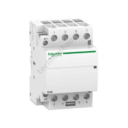 Installációs kontaktor sorolható 63A 400V AC 4-z 220-240V AC-műk 3mod Acti9 iCT Schneider
