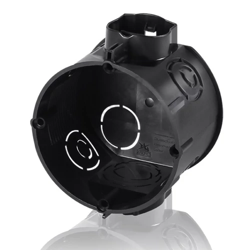 Süllyesztett szerelvénydoboz 1-es kerek 45mmx 65mm-átmérő fekete műanyag E106M25 F-TRONIC