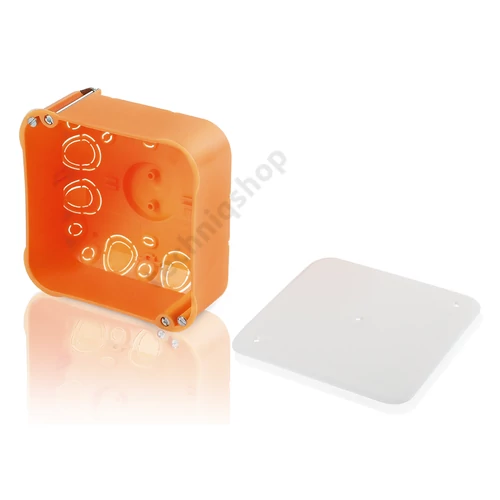 Gipszkarton kötődoboz 1-es négyzetes 107mmx 107mmx narancs műanyag csavarral E116 F-TRONIC