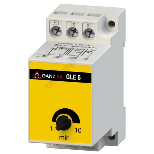 Lépcsőházi automata sorolható elektronikus 1z 1-10min-időzítés 16A 230V AC kalapsín GLE-5 Ganz KK