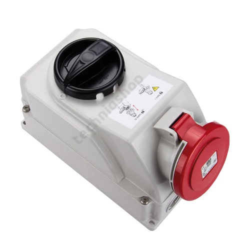 Ipari dugalj tokozott 3P+N+E mechanikai zár 16A IP44 5-pólus 400V(50+60Hz) piros műanyag-ház PCE