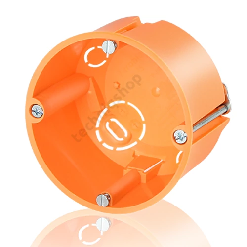Gipszkarton szerelvénydoboz 1-es kerek 68mm-átmérő narancs műanyag csavarral E115 F-TRONIC