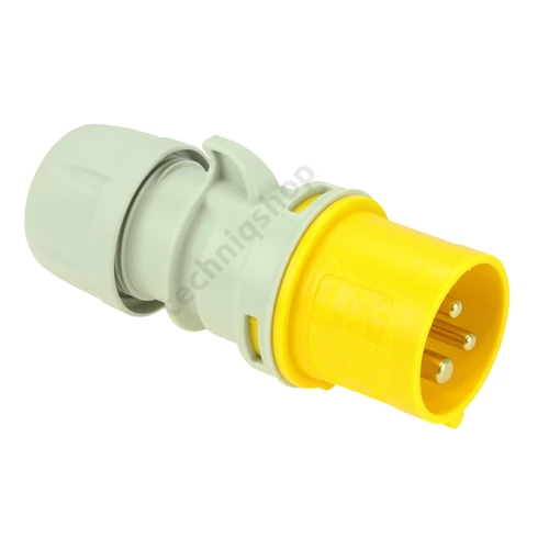 Ipari dugvilla lengő 2P+E 16A 3P 110V(50+60Hz) sárga IP44 műanyag csavaros 4h-pozíció Shark PCE