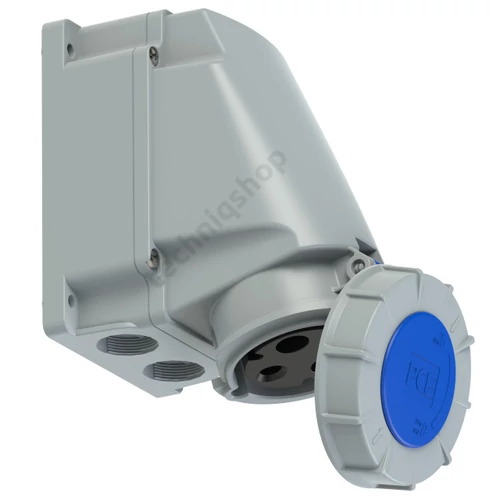 Ipari dugalj falra szerelhető 2P+E 63A 230V(50+60Hz) kék IP67 műanyag 6h-pozíció csavaros PCE